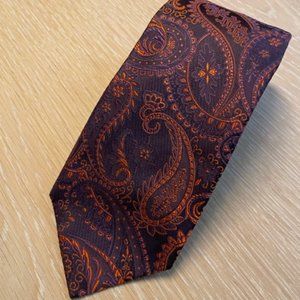 Isaia silk tie - Paisly - Neiman Marcus - Purple and Orange